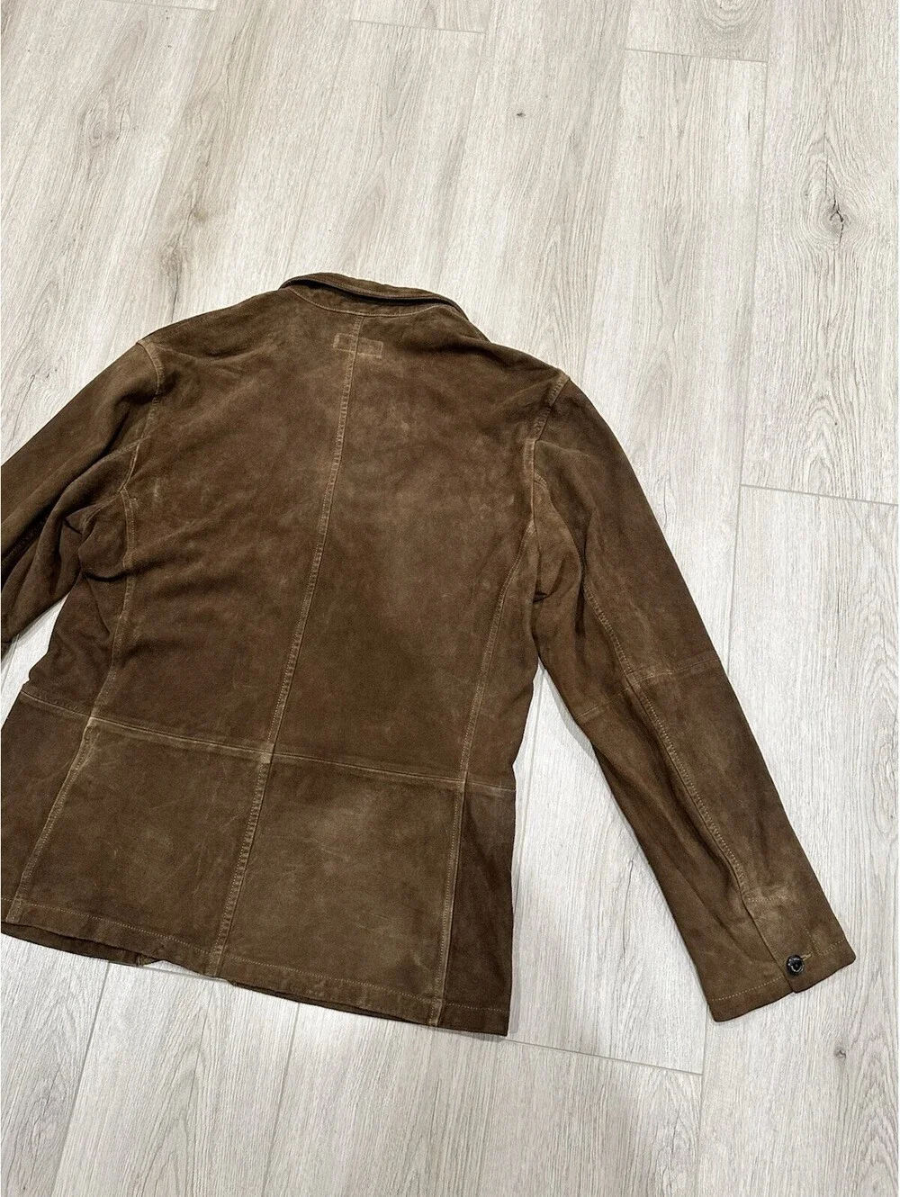 Polo Ralph Lauren Goat Suede Utility Jacket Mens Brown Size Large